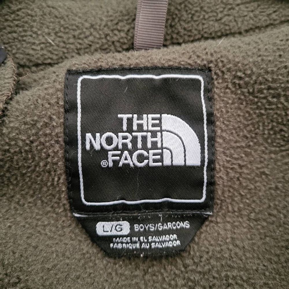 The North Face Denali PolarTec Boys Size Large Jacket Blue Green Zip Front - Picture 3 of 8
